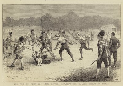 The Game of Lacrosse, nærkamp mellem canadiere og Iroquois-indianere i Belfast af William Ralston